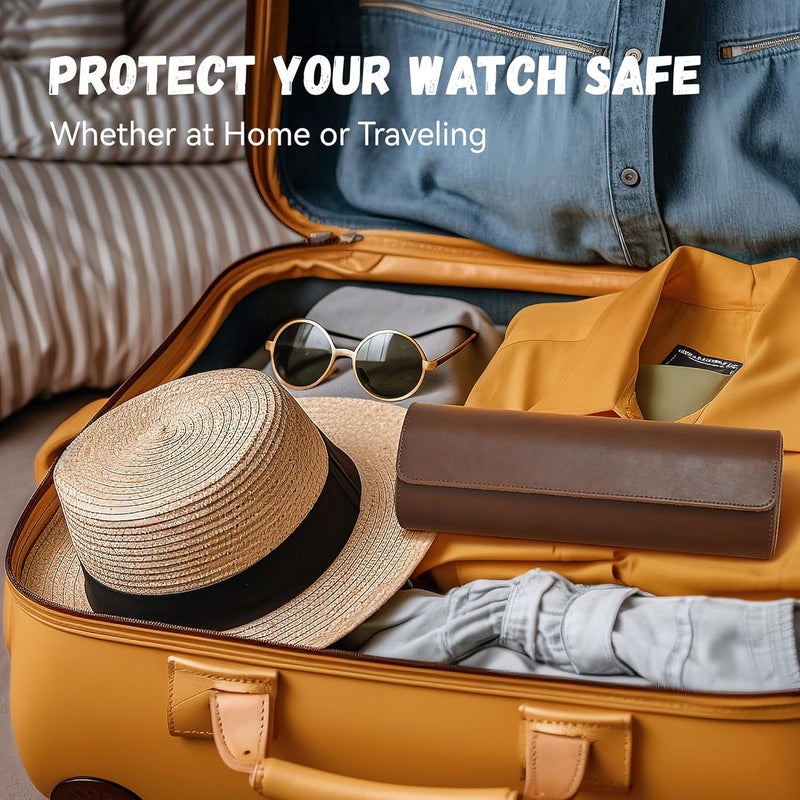 ROSELLE Watch Roll Travel Case for Men and Women - 4 Watch Storage and Organizer - Secure Storage with Innovative Removable Pillows & Solid Dividers for Home, Travel and Display - Image 4